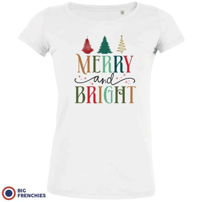 Merry And Bright Christmas Women's Organic Cotton Tee - Create Marketplace