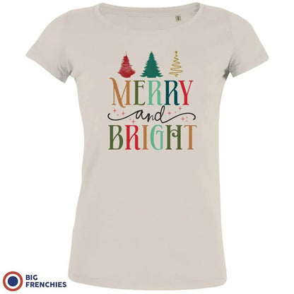 Merry And Bright Christmas Women's Organic Cotton Tee - Create Marketplace