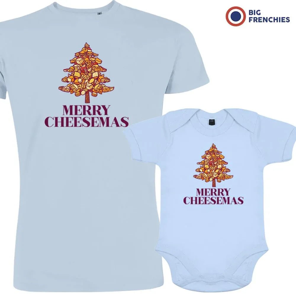 Merry Cheesemas Christmas Dad and Child Organic Cotton family Set (Set of 2) - Create Marketplace