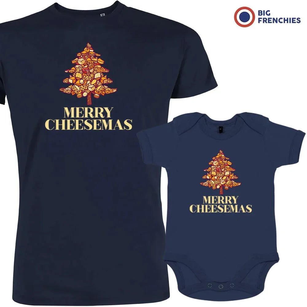 Merry Cheesemas Christmas Dad and Child Organic Cotton family Set (Set of 2) - Create Marketplace
