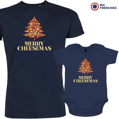Merry Cheesemas Christmas Dad and Child Organic Cotton family Set (Set of 2) - Create Marketplace