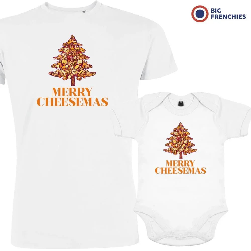 Merry Cheesemas Christmas Dad and Child Organic Cotton family Set (Set of 2) - Create Marketplace