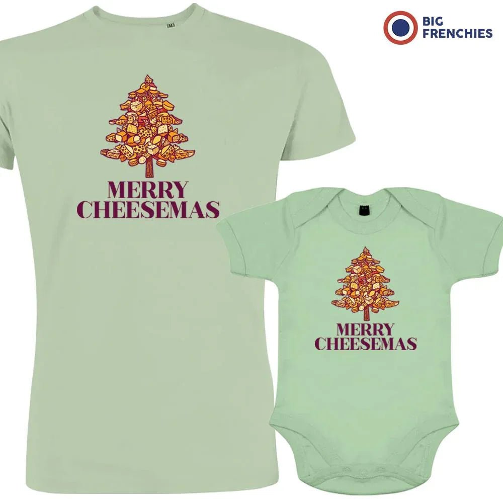 Merry Cheesemas Christmas Dad and Child Organic Cotton family Set (Set of 2) - Create Marketplace