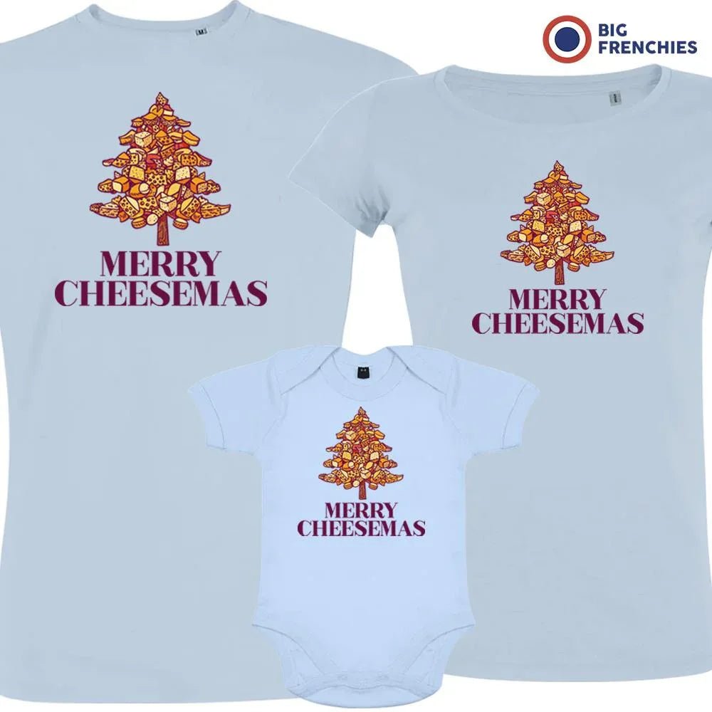 Merry Cheesemas Christmas Matching Family Organic Tees (Set of 3) - Create Marketplace