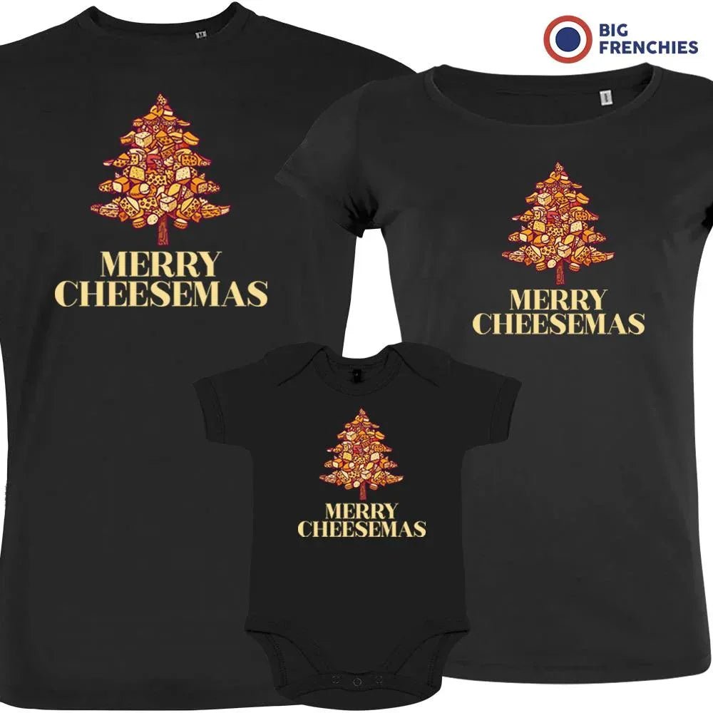 Merry Cheesemas Christmas Matching Family Organic Tees (Set of 3) - Create Marketplace