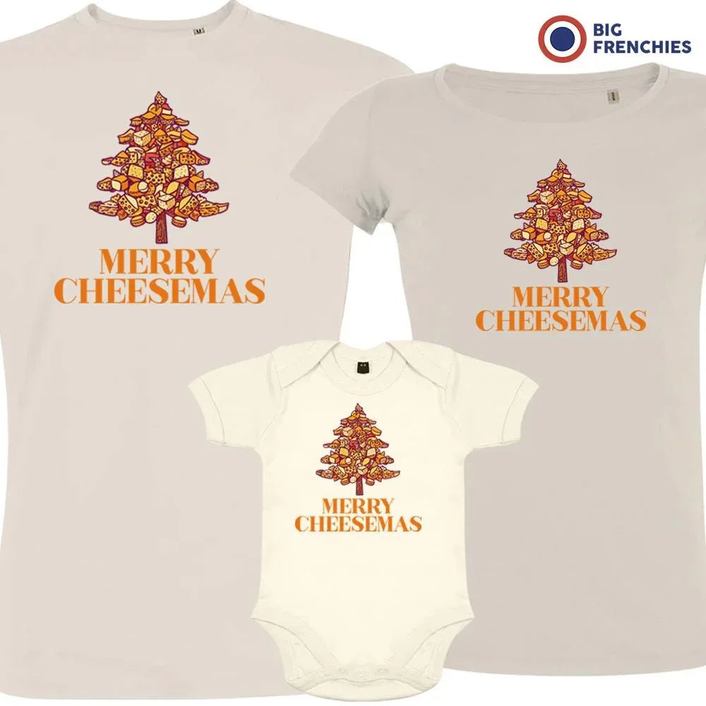Merry Cheesemas Christmas Matching Family Organic Tees (Set of 3) - Create Marketplace