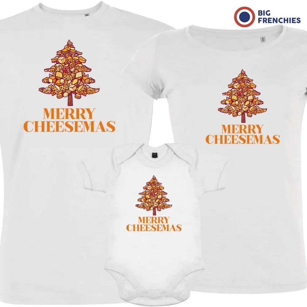 Merry Cheesemas Christmas Matching Family Organic Tees (Set of 3) - Create Marketplace