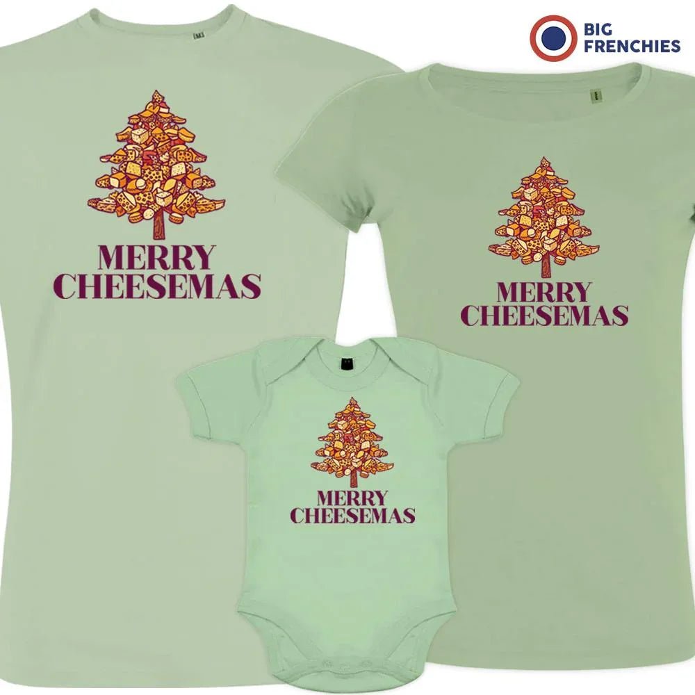 Merry Cheesemas Christmas Matching Family Organic Tees (Set of 3) - Create Marketplace