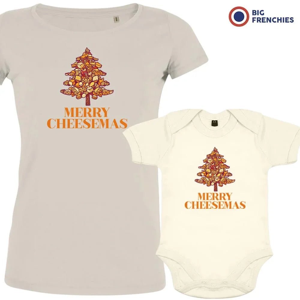 Merry Cheesemas Christmas Mom and Child Organic Cotton family Set (Set of 2) - Create Marketplace