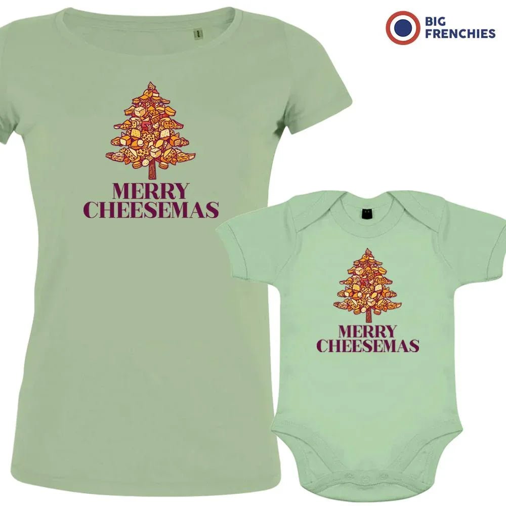 Merry Cheesemas Christmas Mom and Child Organic Cotton family Set (Set of 2) - Create Marketplace