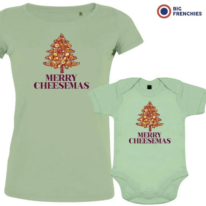 Merry Cheesemas Christmas Mom and Child Organic Cotton family Set (Set of 2) - Create Marketplace