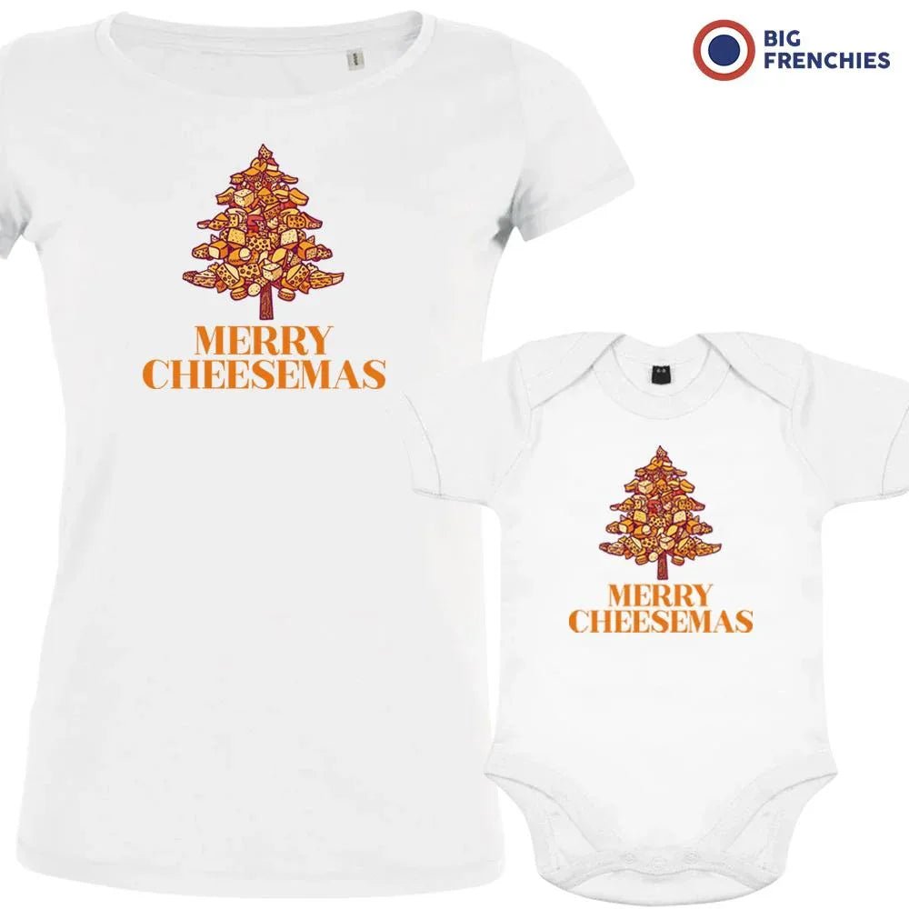 Merry Cheesemas Christmas Mom and Child Organic Cotton family Set (Set of 2) - Create Marketplace
