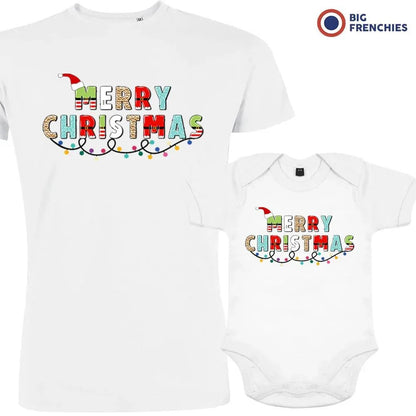 Merry Christmas Dad and Child Organic Cotton family Set (Set of 2) - Create Marketplace