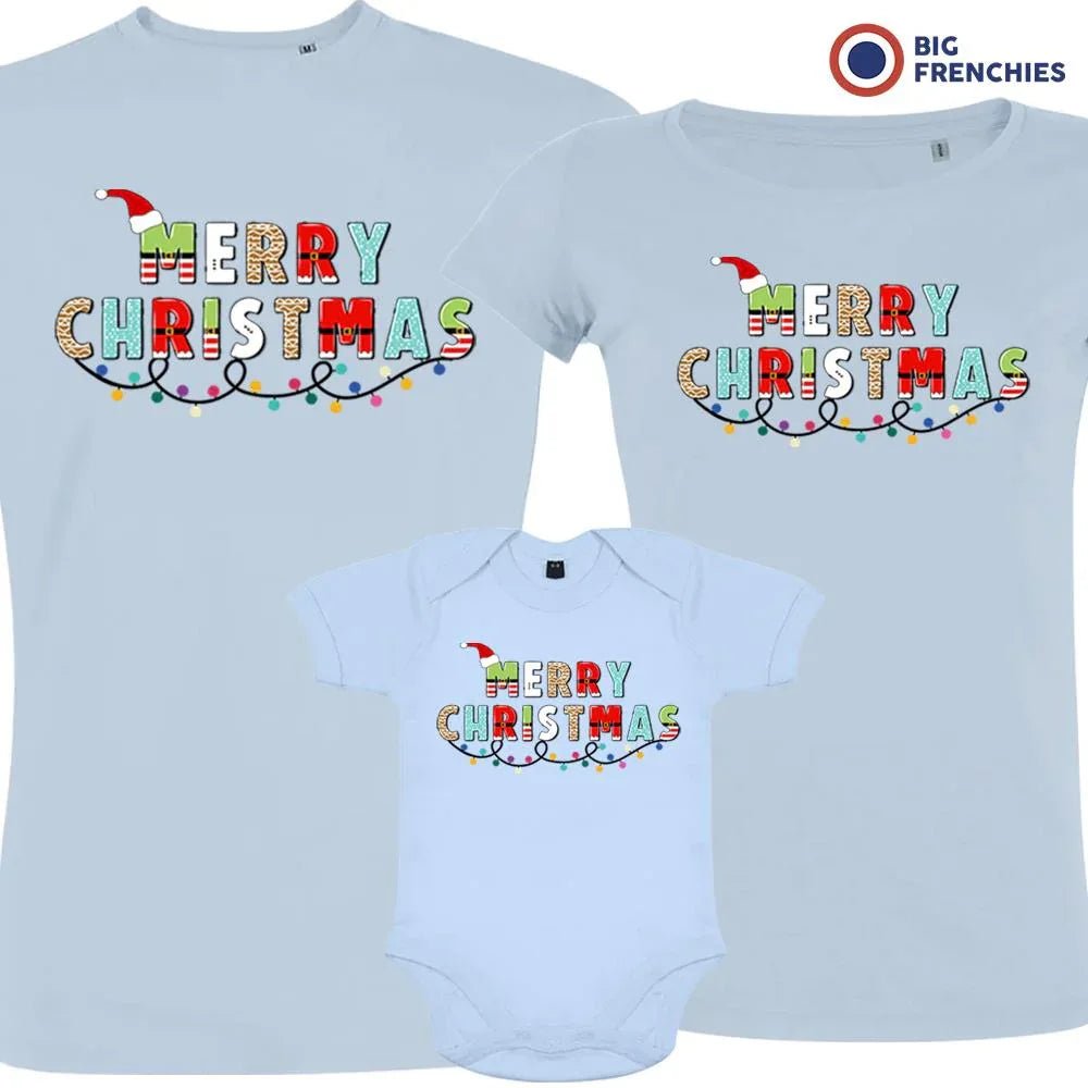 Merry Christmas Matching Family Organic Tees (Set of 3) - Create Marketplace