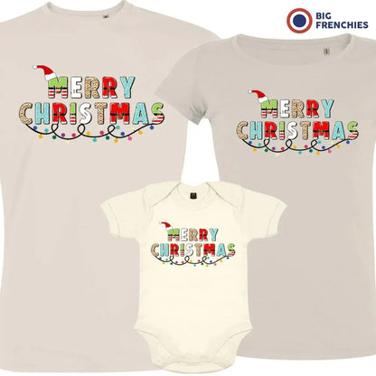 Merry Christmas Matching Family Organic Tees (Set of 3) - Create Marketplace