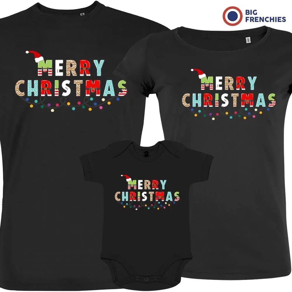 Merry Christmas Matching Family Organic Tees (Set of 3) - Create Marketplace