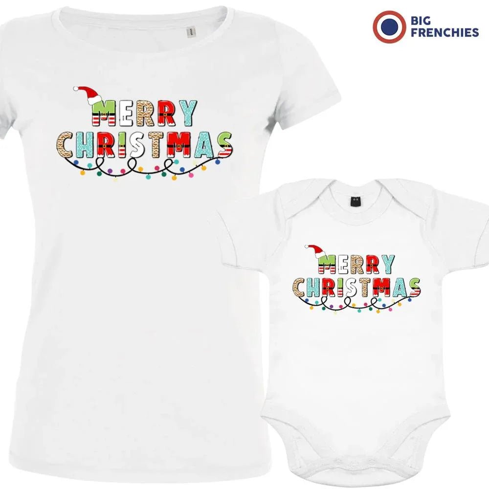 Merry Christmas Mom and Child Organic Cotton family Set (Set of 2) - Create Marketplace