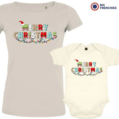 Merry Christmas Mom and Child Organic Cotton family Set (Set of 2) - Create Marketplace