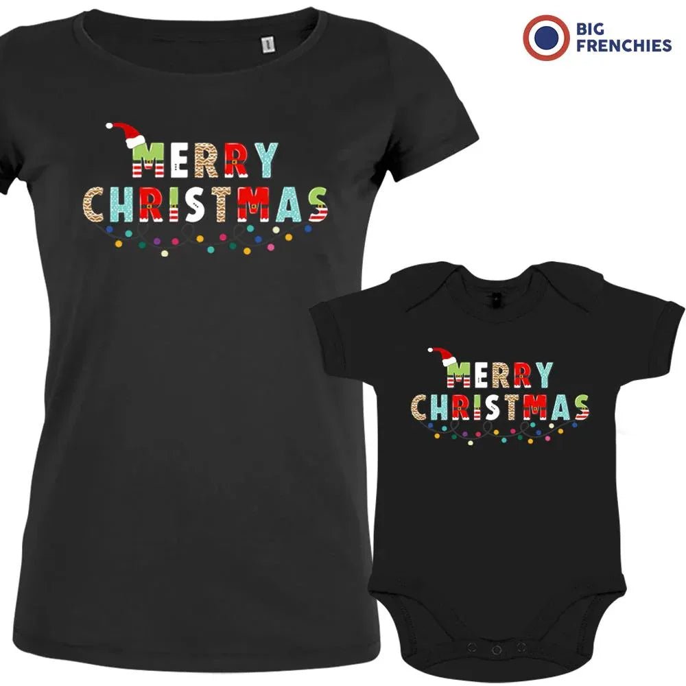 Merry Christmas Mom and Child Organic Cotton family Set (Set of 2) - Create Marketplace