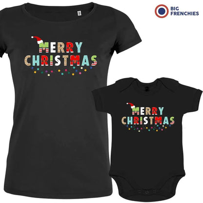 Merry Christmas Mom and Child Organic Cotton family Set (Set of 2) - Create Marketplace