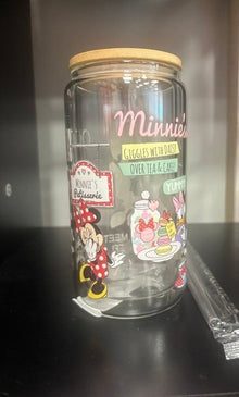 Minnie Bamboo lid glass tumbler - Create Marketplace