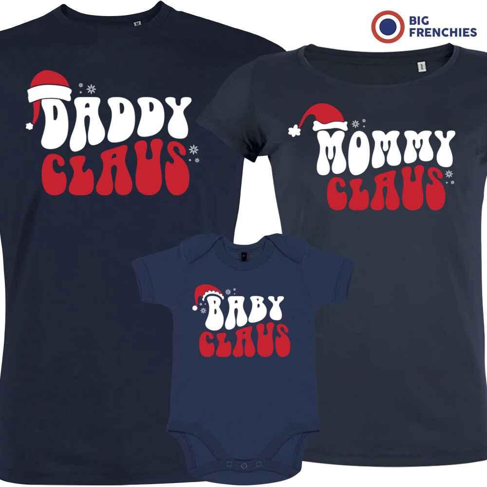 Mommy Daddy Baby Claus Christmas Matching Family Organic Tees (Set of 3) - Create Marketplace