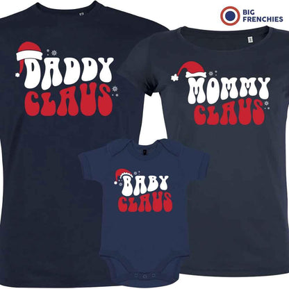Mommy Daddy Baby Claus Christmas Matching Family Organic Tees (Set of 3) - Create Marketplace