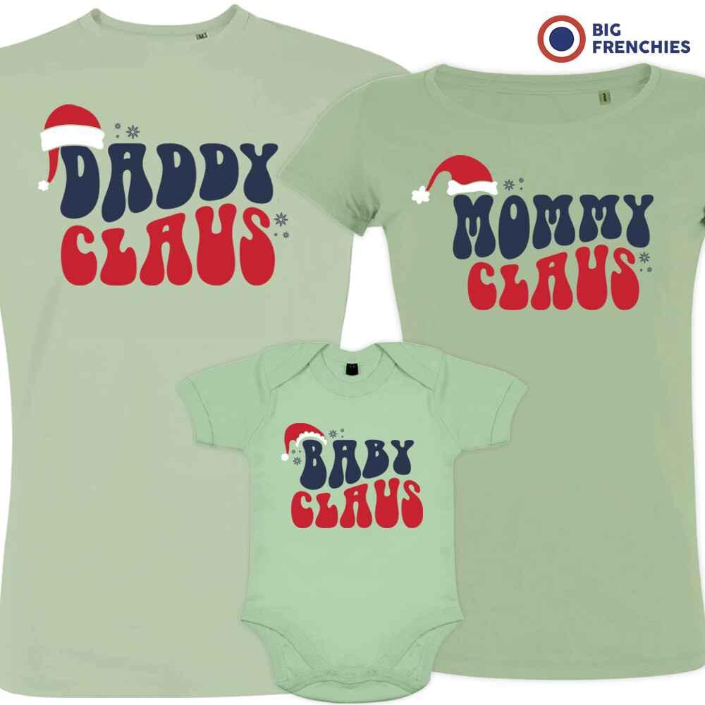 Mommy Daddy Baby Claus Christmas Matching Family Organic Tees (Set of 3) - Create Marketplace