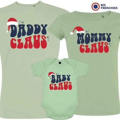 Mommy Daddy Baby Claus Christmas Matching Family Organic Tees (Set of 3) - Create Marketplace