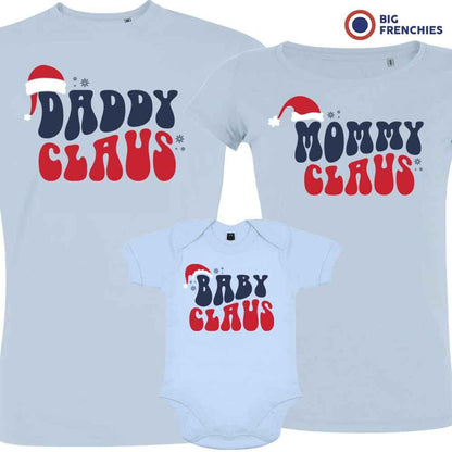 Mommy Daddy Baby Claus Christmas Matching Family Organic Tees (Set of 3) - Create Marketplace