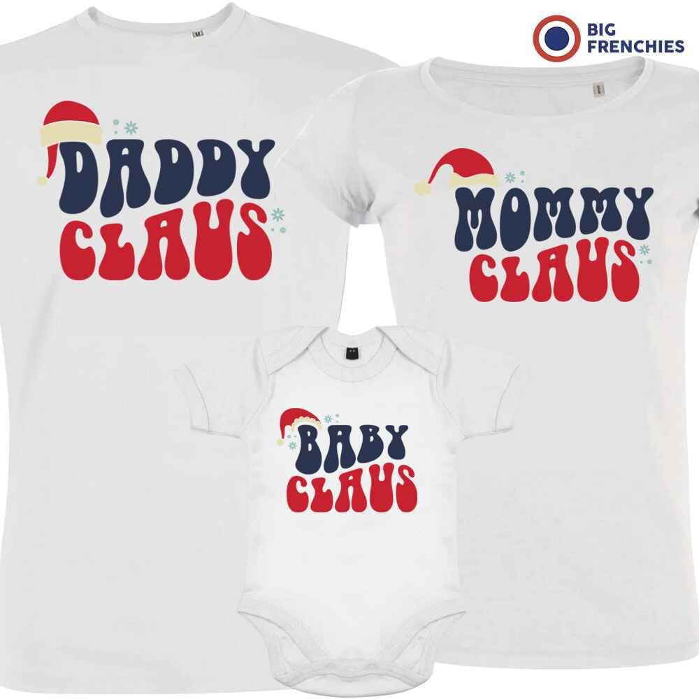 Mommy Daddy Baby Claus Christmas Matching Family Organic Tees (Set of 3) - Create Marketplace