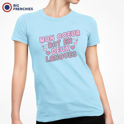 Mon Coeur Bat En Deux Langues Women's Organic Cotton Tee - Create Marketplace