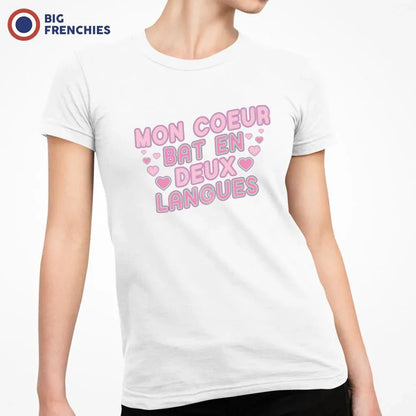 Mon Coeur Bat En Deux Langues Women's Organic Cotton Tee - Create Marketplace