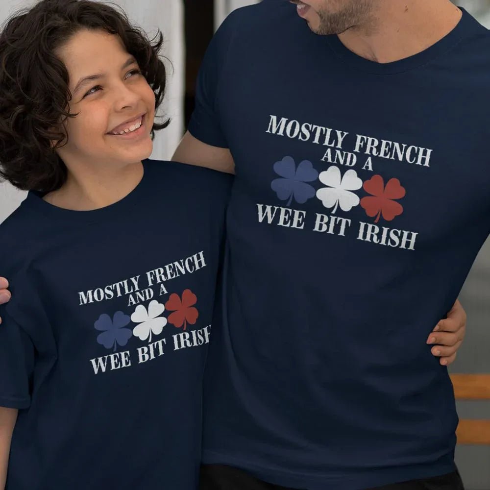 Mostly French and a Wee Bit Irish Dad and Child Organic Cotton T-Shirts family Set (Set of 2) - Create Marketplace