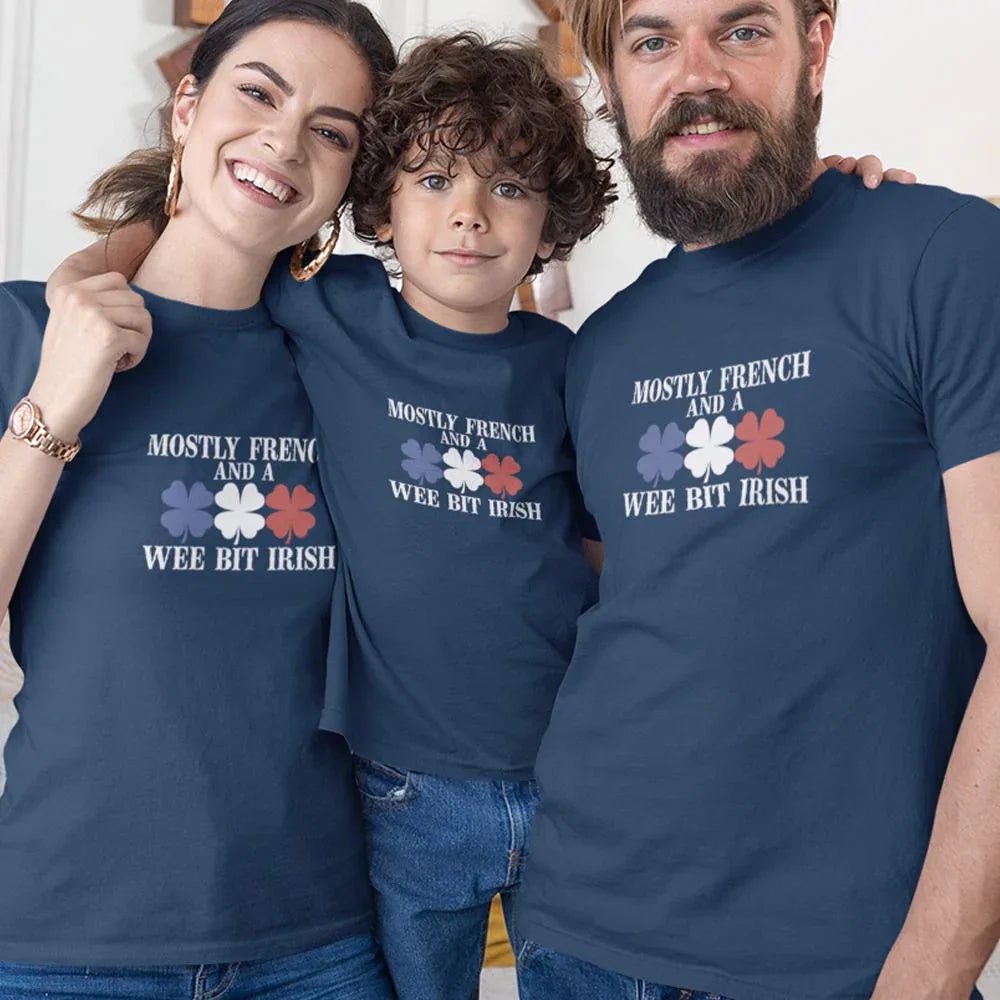 Mostly French and a Wee Bit Irish Matching Organic Cotton T-Shirts Family Set (Set of 3) - Create Marketplace