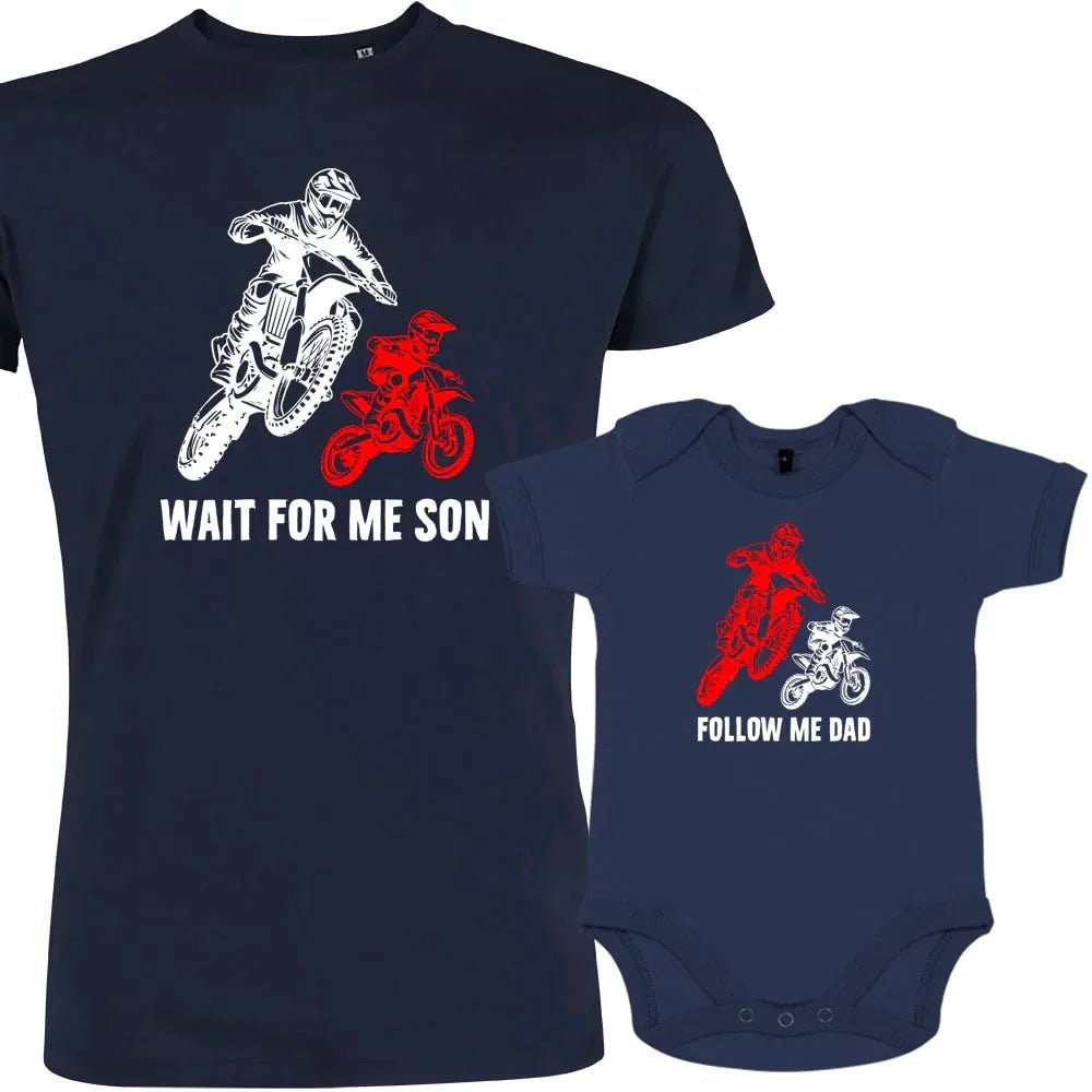 Motocross Dad and Child Matching Organic Outfit - Create Marketplace