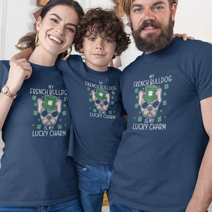 My French Bulldog Is my Lucky Charm Matching Organic Cotton T-Shirts Family Set (Set of 3) - Create Marketplace