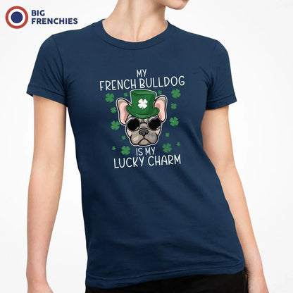 My French Bulldog Is my Lucky Charm Women's Organic Cotton Tee - Create Marketplace