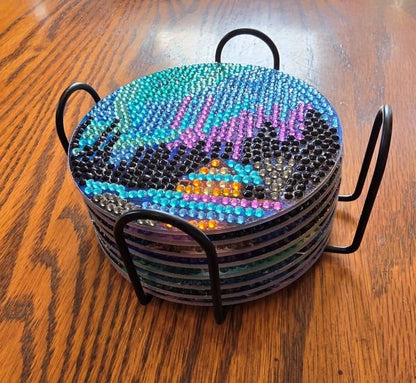 Northern Lights D.A. Coasters -made by kid Noah - Create Marketplace