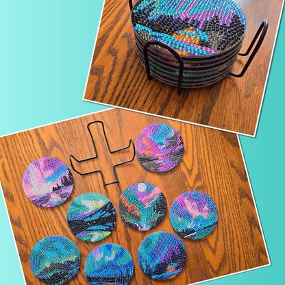 Northern Lights D.A. Coasters -made by kid Noah - Create Marketplace
