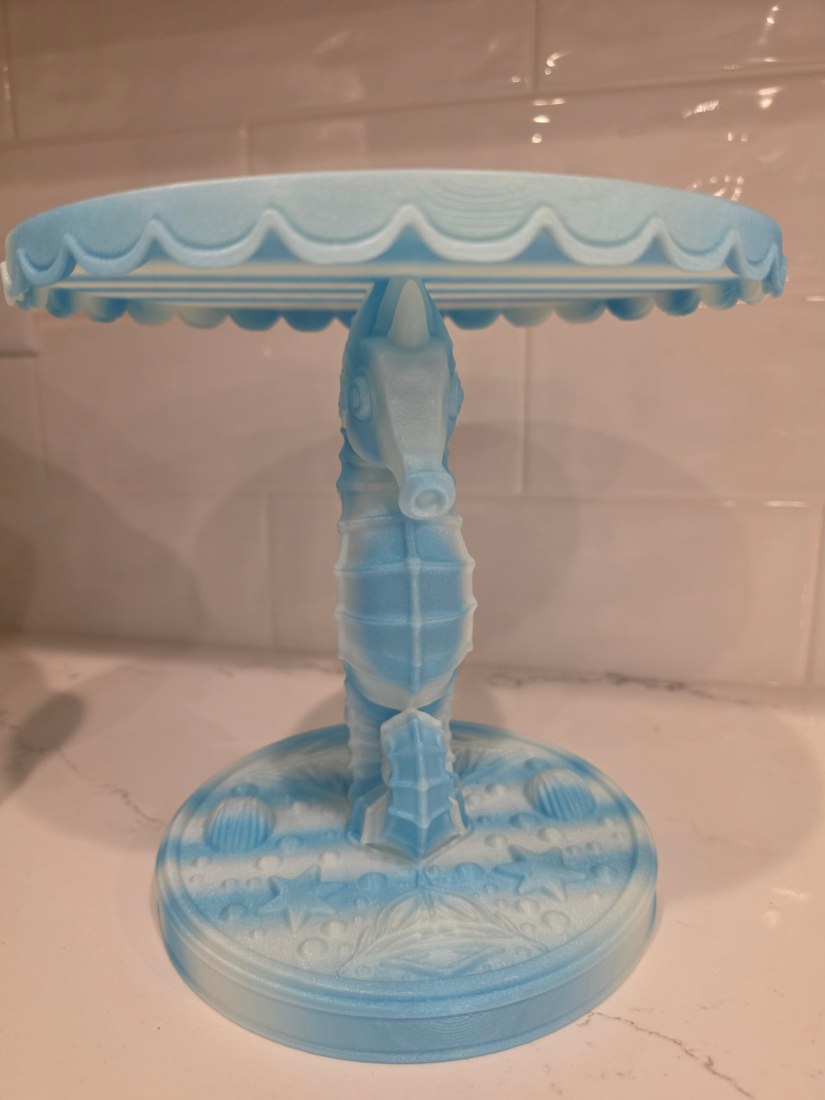 Coastal Seahorse Cake Stand