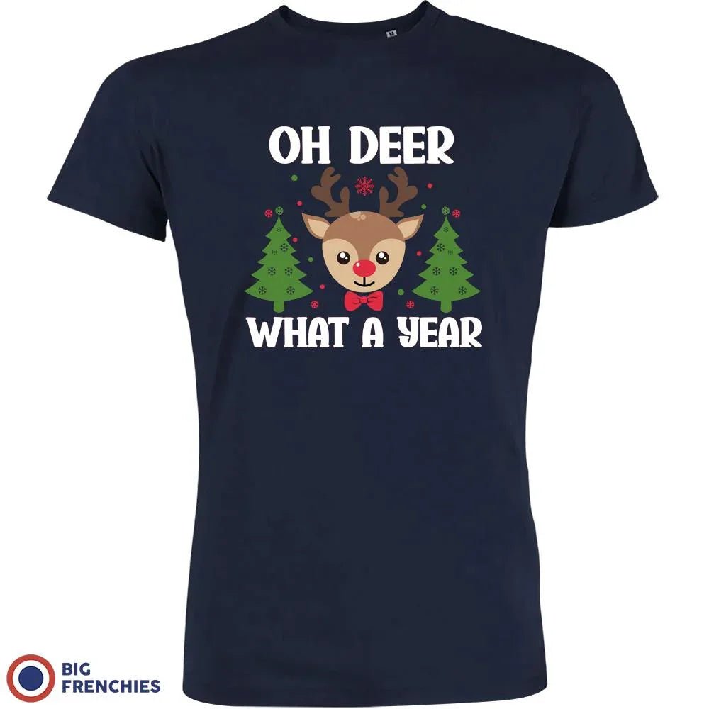 Oh Deer What A Year Christmas Men's Organic Cotton Tee - Create Marketplace