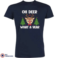 Oh Deer What A Year Christmas Men's Organic Cotton Tee - Create Marketplace
