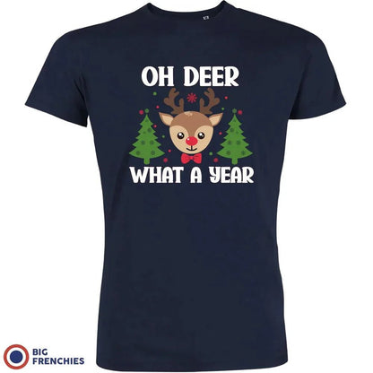 Oh Deer What A Year Christmas Men's Organic Cotton Tee - Create Marketplace