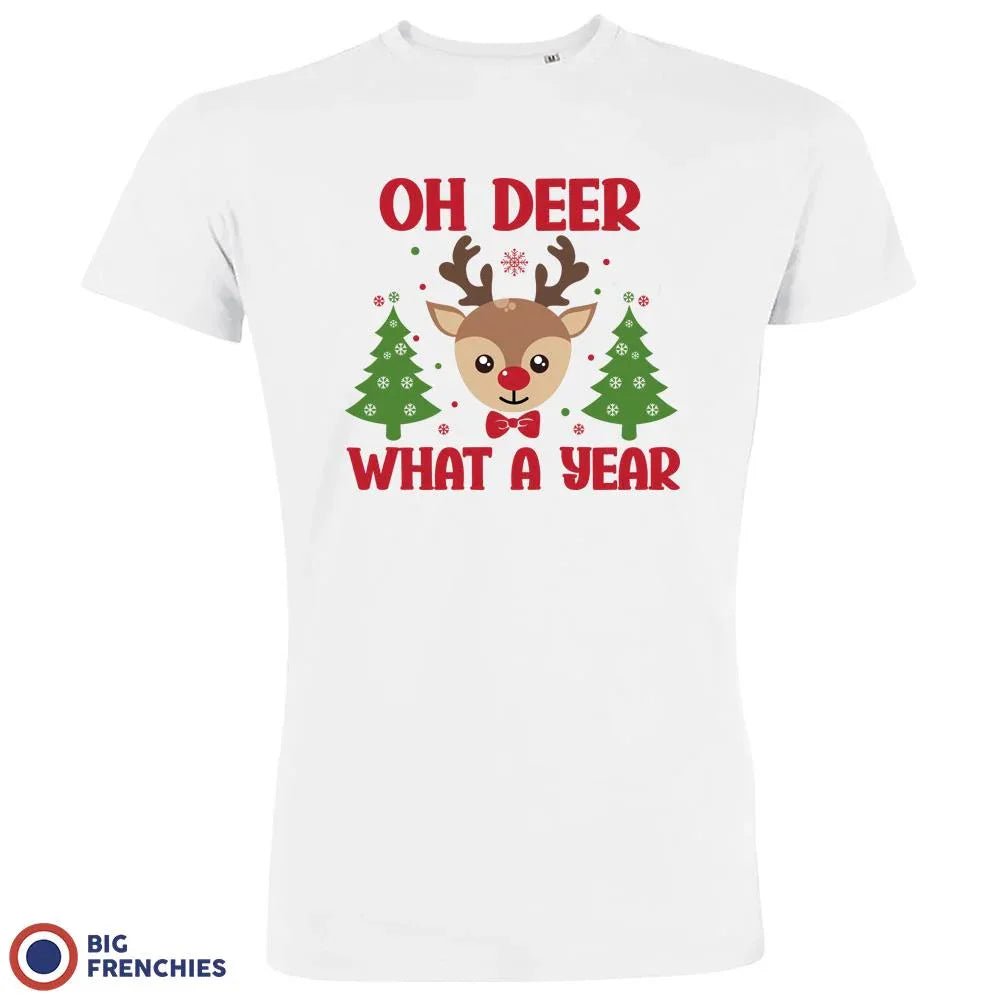 Oh Deer What A Year Christmas Men's Organic Cotton Tee - Create Marketplace