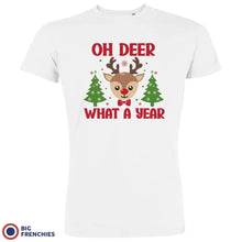 Oh Deer What A Year Christmas Men's Organic Cotton Tee - Create Marketplace