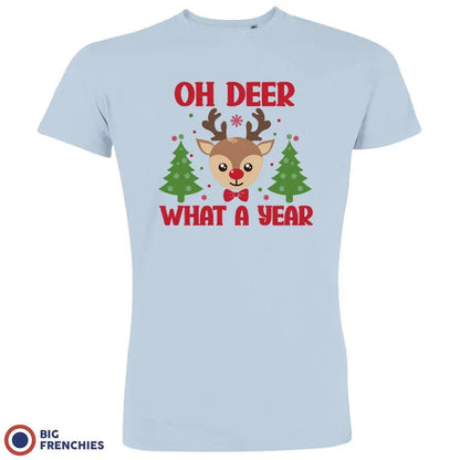 Oh Deer What A Year Christmas Men's Organic Cotton Tee - Create Marketplace