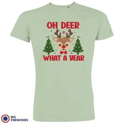 Oh Deer What A Year Christmas Men's Organic Cotton Tee - Create Marketplace