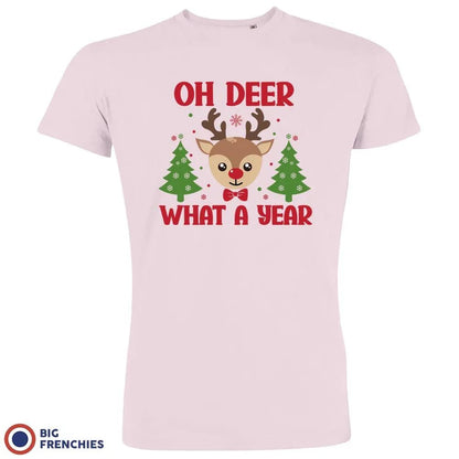 Oh Deer What A Year Christmas Men's Organic Cotton Tee - Create Marketplace