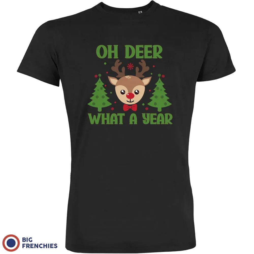 Oh Deer What A Year Christmas Men's Organic Cotton Tee - Create Marketplace